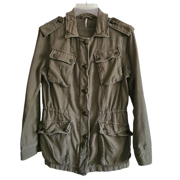 FREE PEOPLE Not Your Brother's Jacket Army Moss Olive Green OB500801 Women's XS - Picture 2 of 12